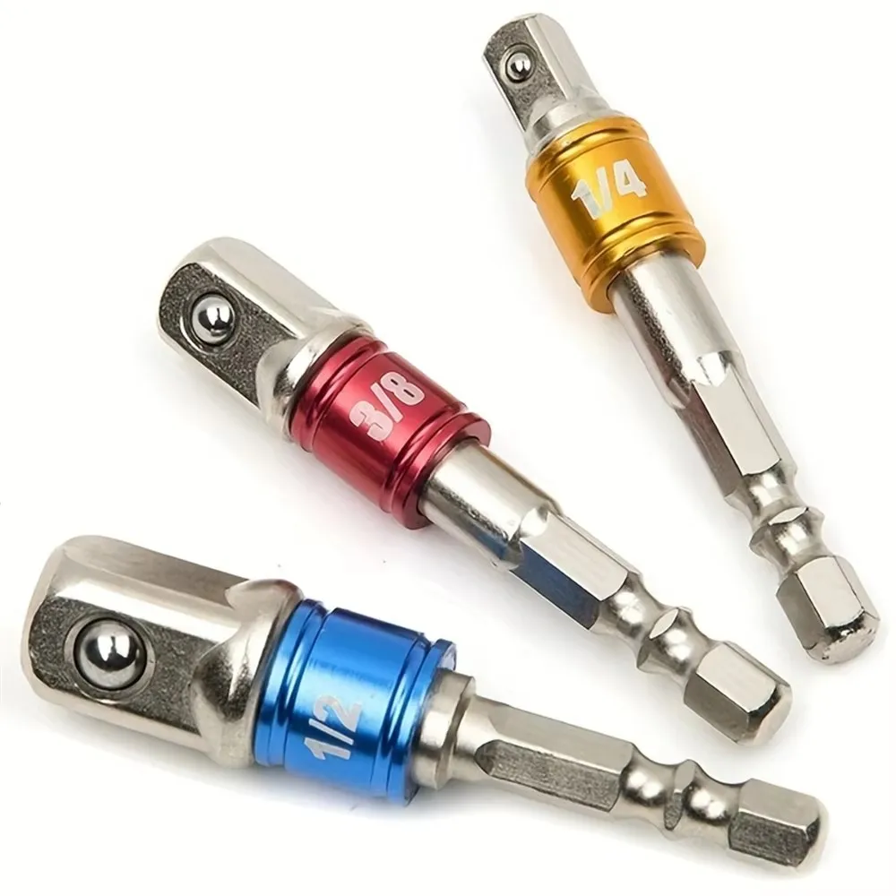 3 Quadratische Schlagschrauber-Bits, Verlängerter Bohradapter, Elektrischer und Manueller Werkzeugadapter für Steckschlüssel – Detail 3