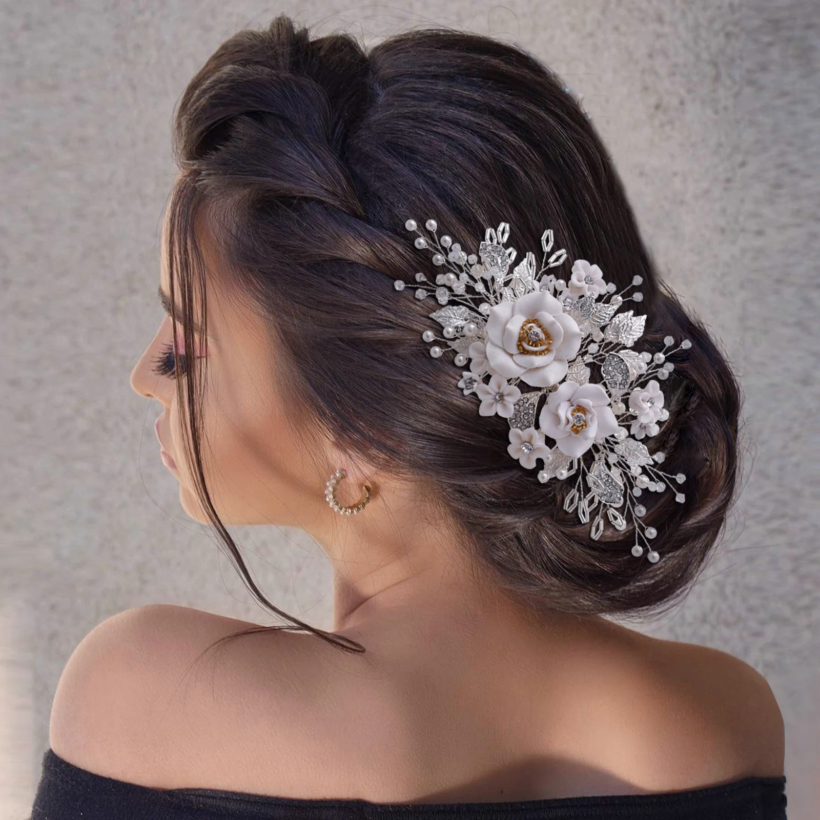 HP320 tocado nupcial de flores, accesorios para el cabello de boda, peine de perlas para niña, adornos para el cabello de dama de honor, tocado de joyería al por mayor