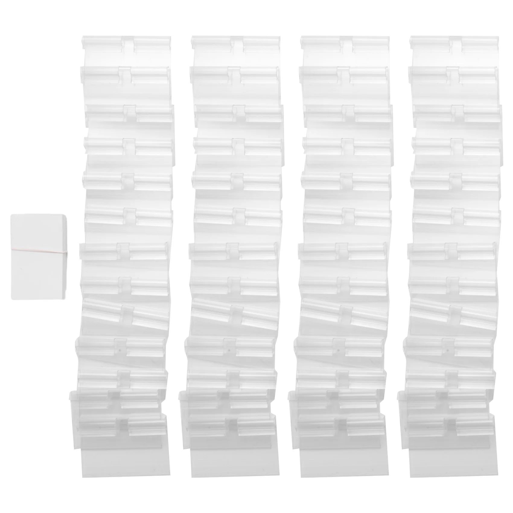 

50Pcs Clear Plastic Label Holder Price Tag, Shelf Label Clip Removable Label Holder for Storage Bins Basket Labels