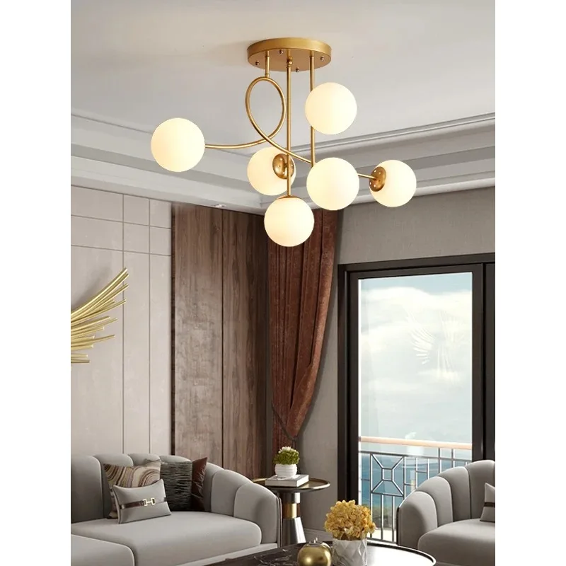 

Nordic Modern Magic Bean Glass Ceiling Chandelier LED Gold/Black Luxury Pendant Light For Living Room Bedroom Home Decor