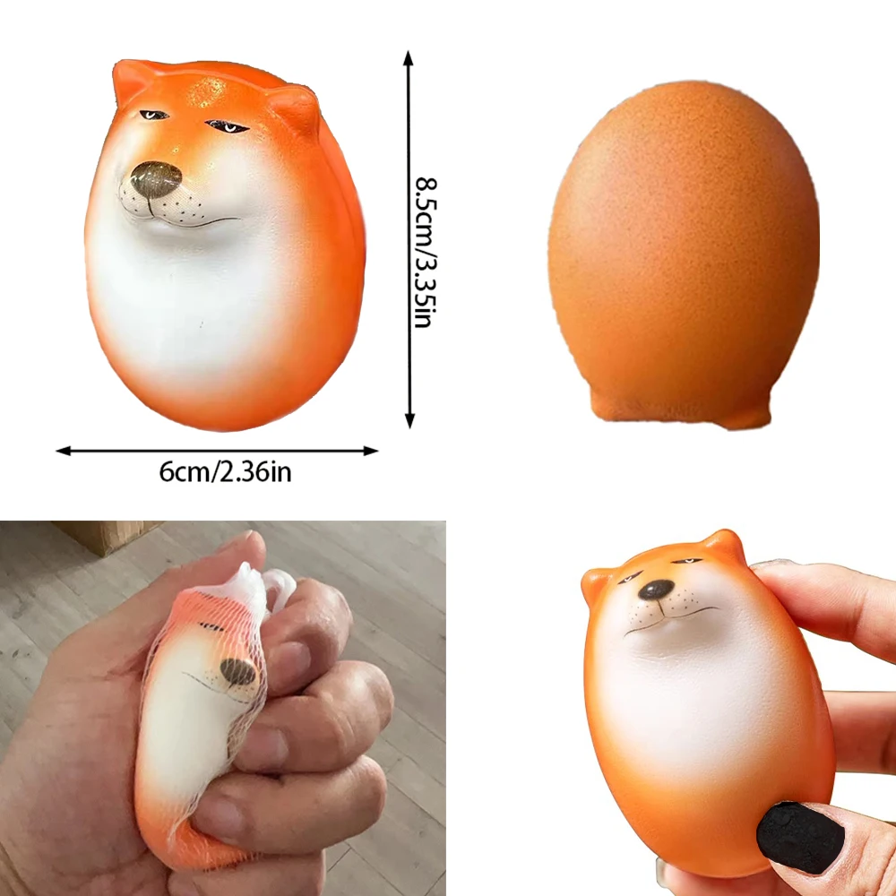 Cartoon Shiba Inu Dog Egg Figure Stress Relief Doll Mochi Squishy Toys Silly Hilarious Fuuny Gifts Desktop Home Decor Supplies