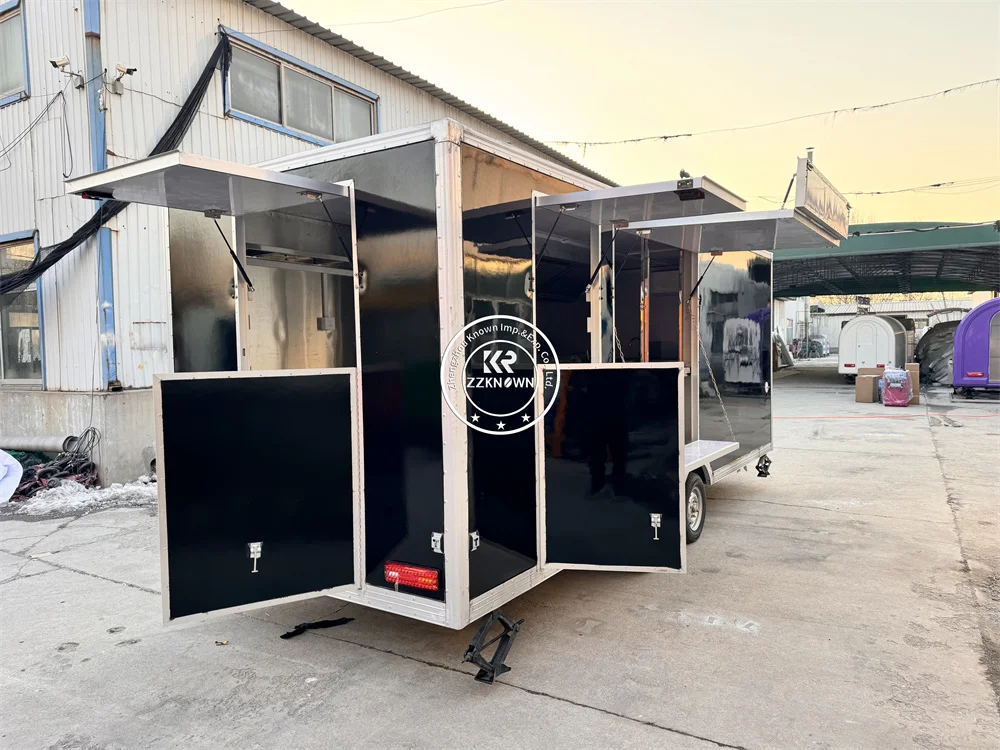 Concession Food Carts  Deep Fryer Mobile Coffee Trailer Pizza Hot Dog Customized Food Truck With Full Kitchen