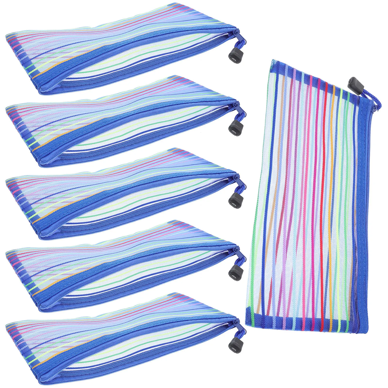 

6Pcs Bill Bags Zipper Mesh Pouches for Cash Money Storage Organizer Pencil Pen Stationery File Folder Insert