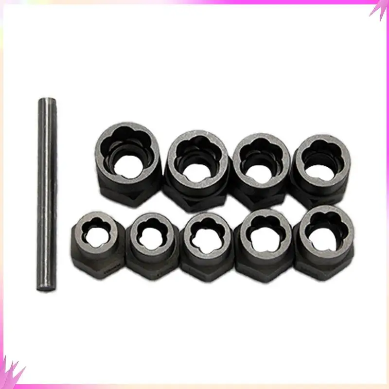 B50C 10Pc Nut Extractor 1/2 Square Hole Air Cannon Electric Wrench Use Sliding Nut To Remove Red Box Tool Set