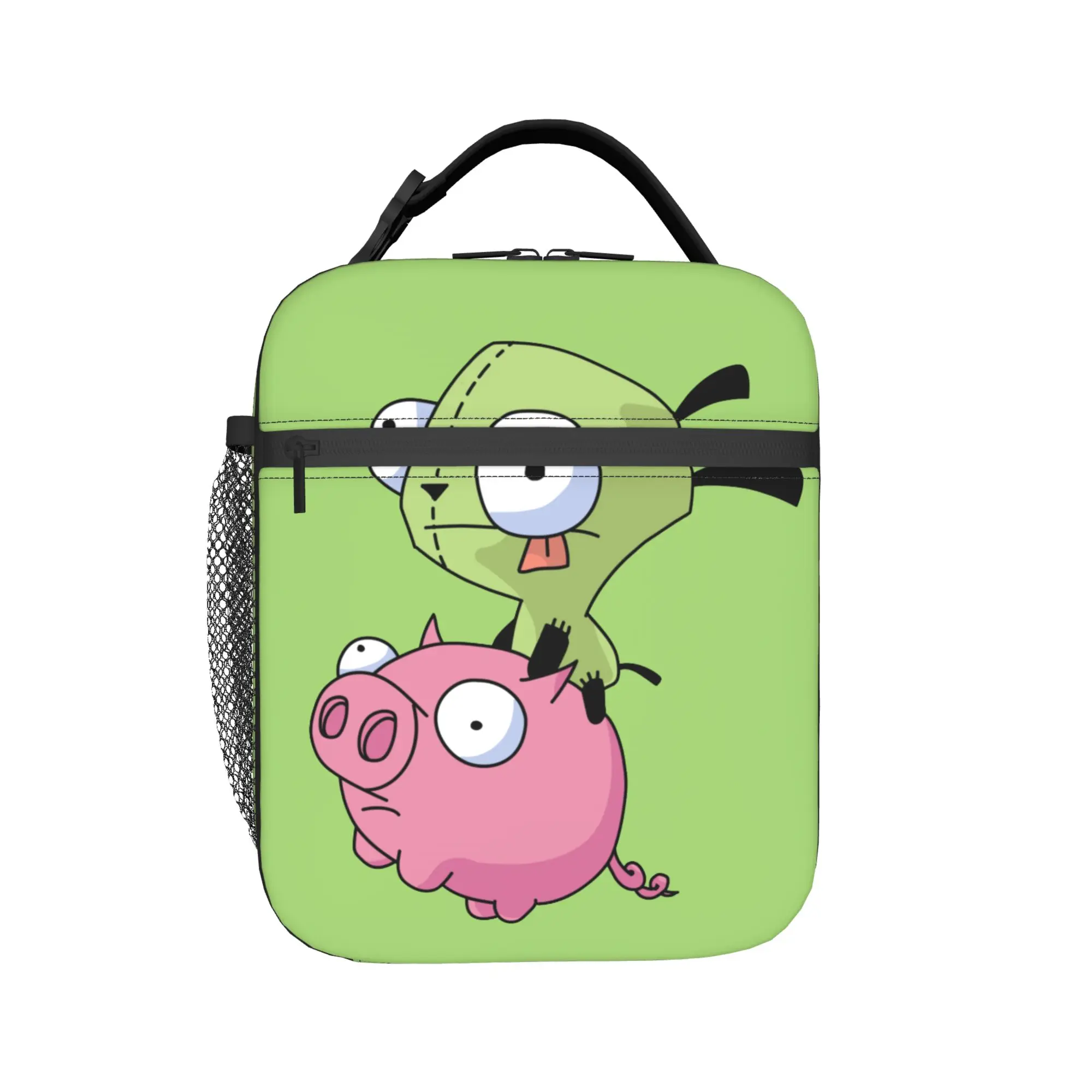 Invaders Zims Insulated Lunch Bag Portable Gir Riding Pig Lunch Container Thermal Bag Tote Lunch Box Travel Food Handbags