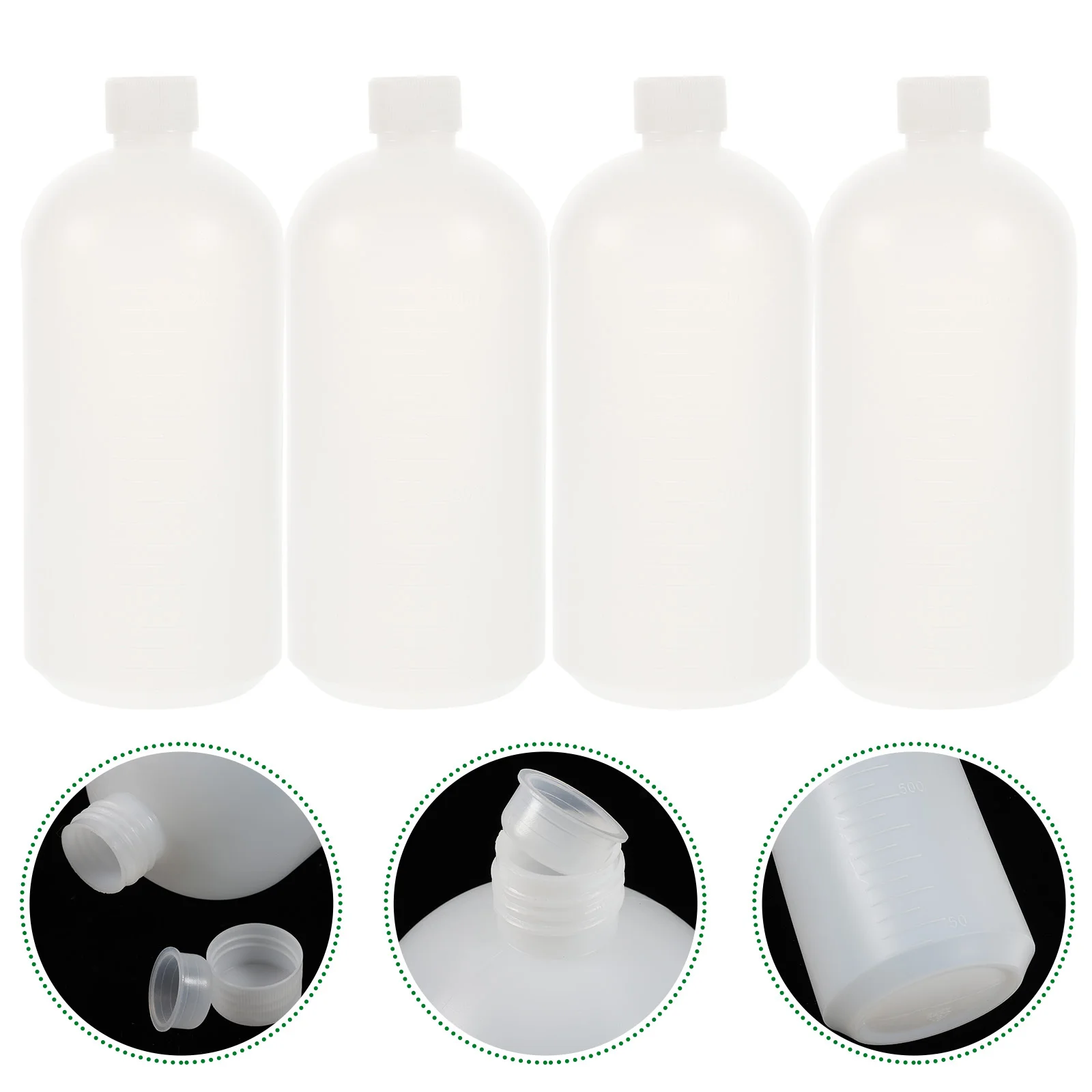 4Pcs Pe Bottles with Caps Chemical Reagent Bottles Durable Leak Proof Liquid Sample Storage Containers Liquid Containers