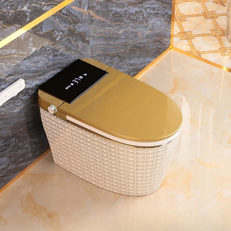 Factory Direct 2026 Bathroom automatic integrated intelligent gold color gold ceramic toilet