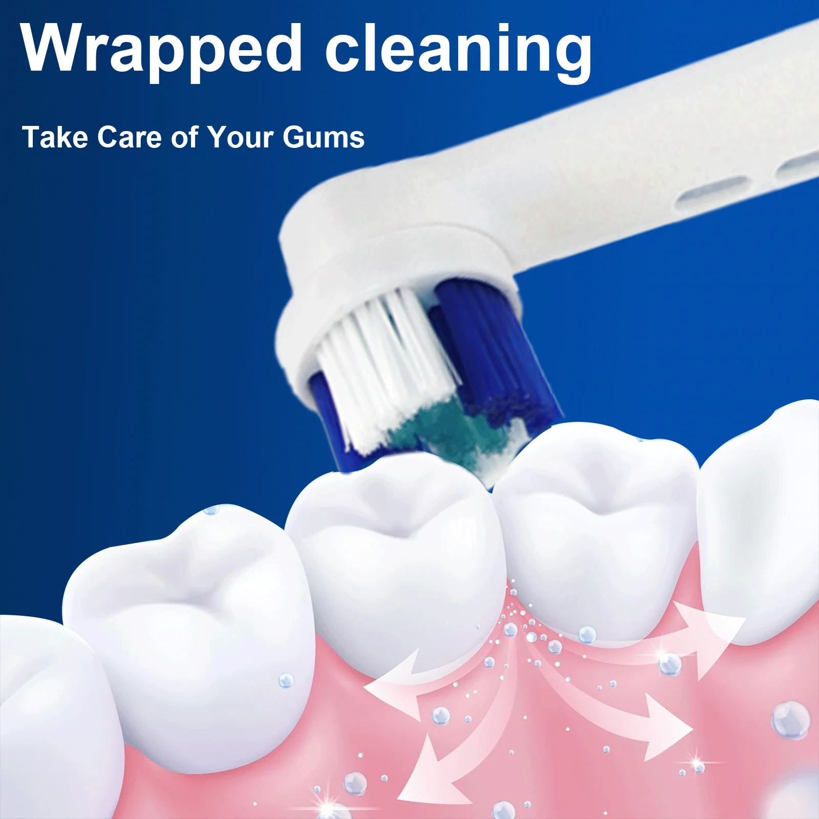 Toothbrush Heads for Optimal Oral Care 4PCS/8PCS Stain-removing Multi-level Travel-friendly Toothbrush Heads