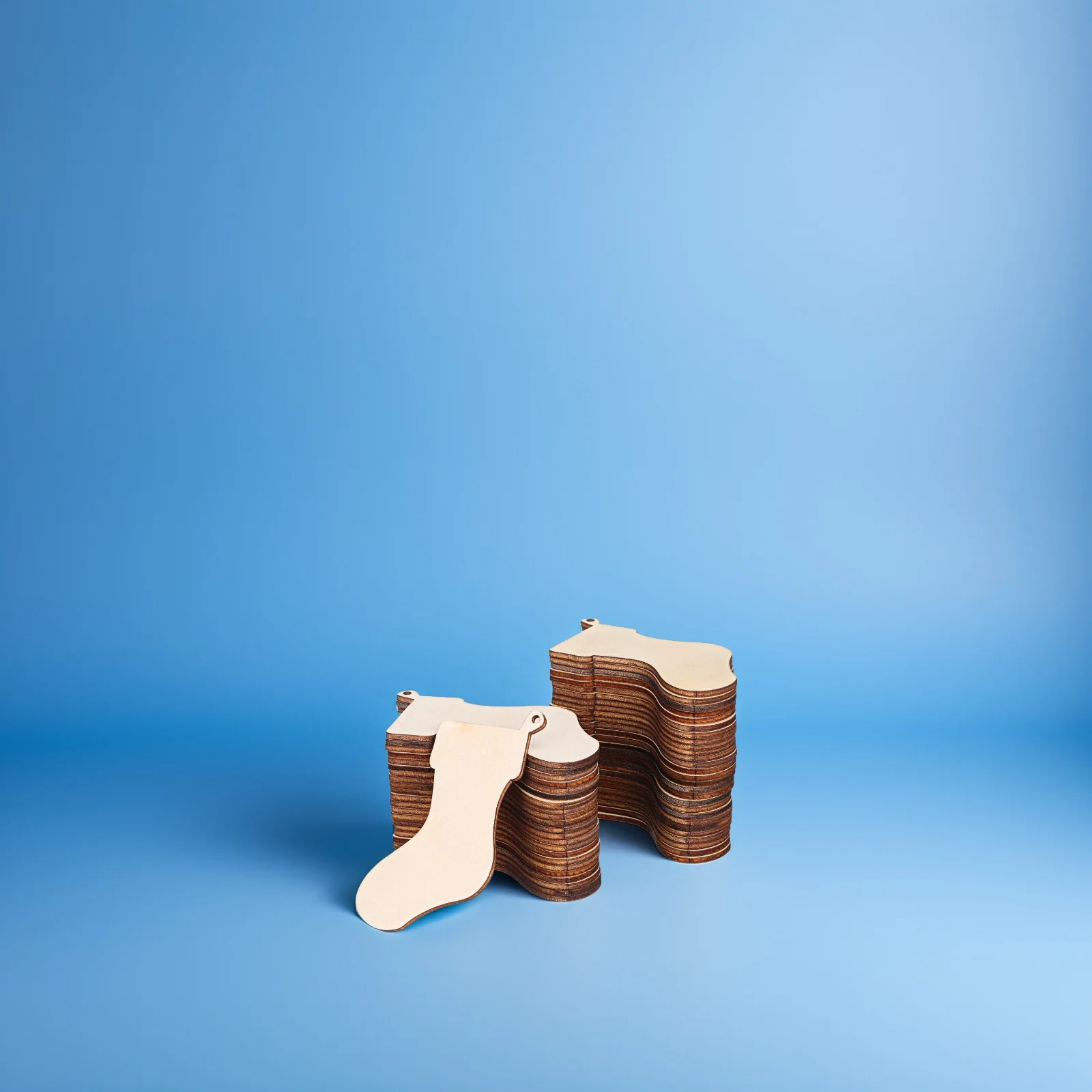 

50Pcs Wood Stockings Pieces Christmas Wooden Decor Precise Cut Home Hanging DIY Decorative Festival Wood Stockings Pieces