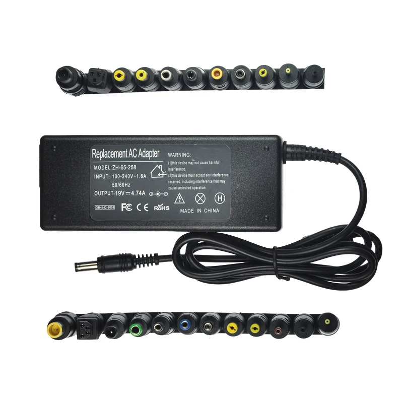 Imagem -02 - Carregador Universal Adaptador de Alimentação para Acer Asus Dell hp Lenovo Samsung Toshiba 18.5v 19.5v 20v Cabo ac Incluído 19v 4.74a 90w