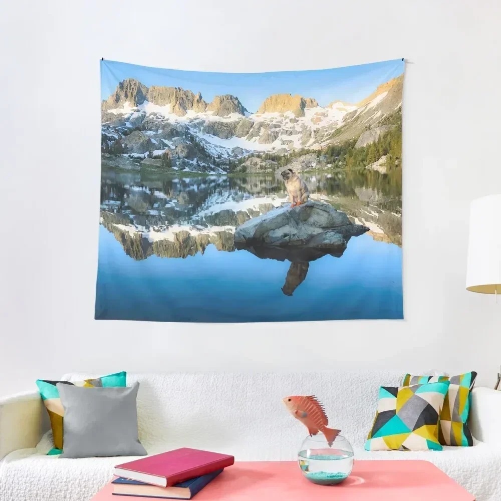 

Adventure Pug and Alpenglow Tapestry Room Decor Mushroom Funny Wall Decor Tapestry