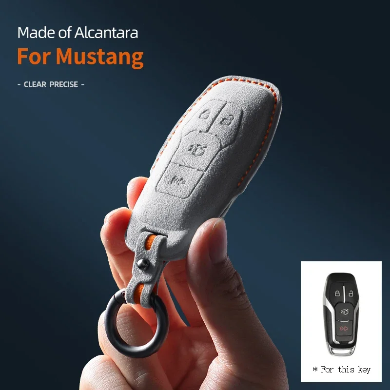 

Applicable To For Ford Key Case Mustang Wild Horse Taurus Explorer Raptor Suede Car High-Grade Key Cover