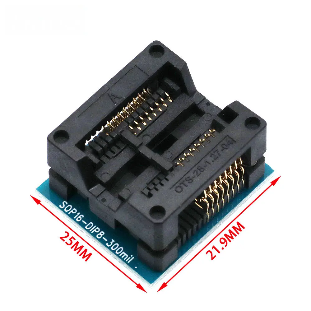 SOP16 to DIP8 Adapter+SOP8 150mil 200mil 208mil 209mil Socket Suitable for EZP2010 EZP2013 CH341A TL866CS TL866A Programmer