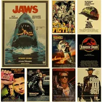 Nostalgic Printing Classic Movie Collection Posters Retro Kraft Paper Prints Vintage Home Room Cafe Bar Art Wall Decor Painting