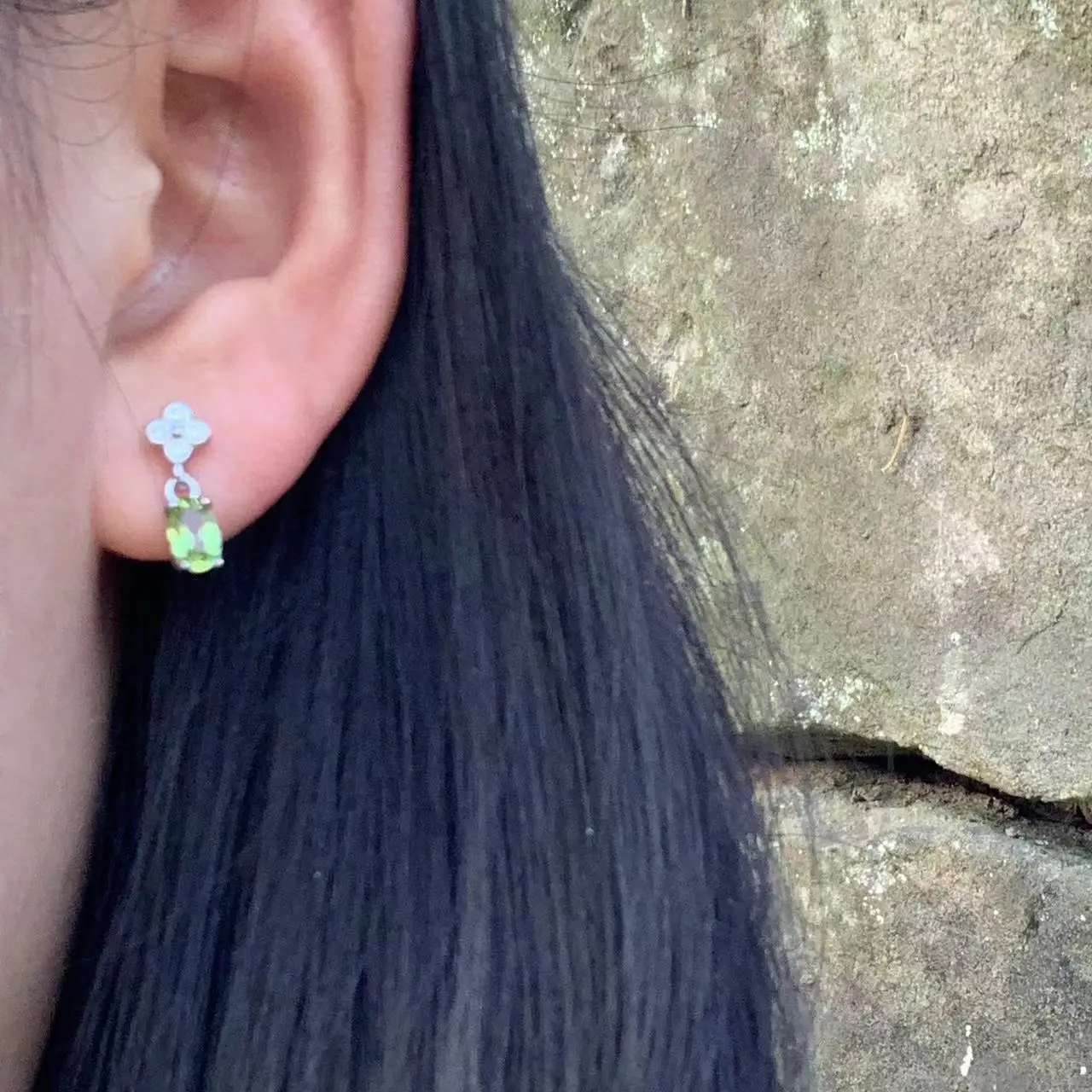 5MM Natural Peridot 925 Sterling Silver Stud Earrings For Women Jewelry Gift Simple Peridot Jewelry Green