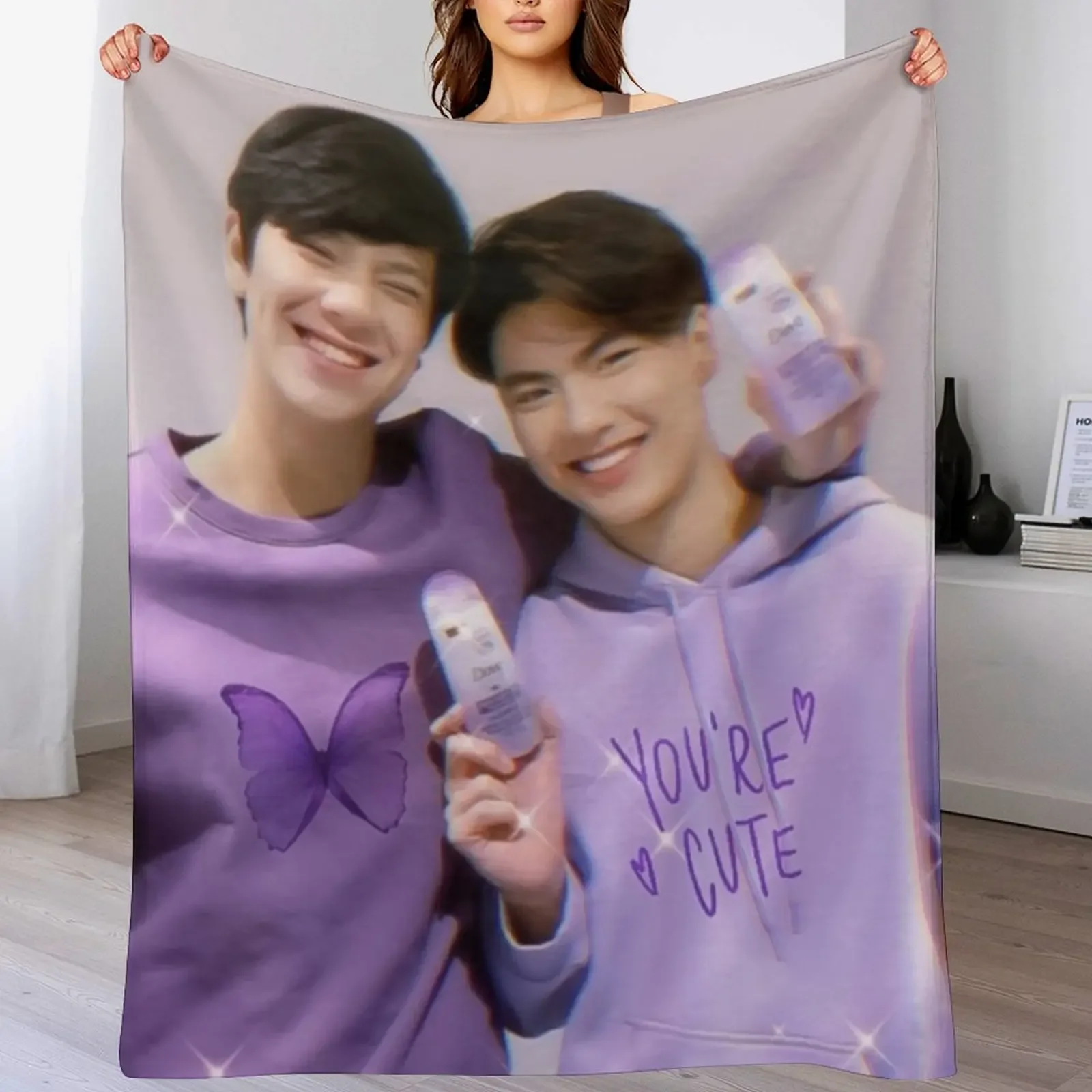 

Pran Pat (bad buddy series) Throw Blanket Blankets For Bed Soft Plush Plaid Decorative Sofas Sofa Blankets