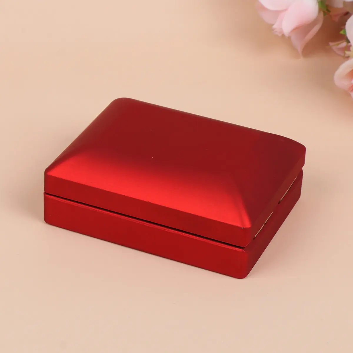 

Креативная светодиодная подарочная коробка для украшений с подсветкой, футляр для колье и подвесок, изысканный фиолетовый контейнер 7x9x3.2см