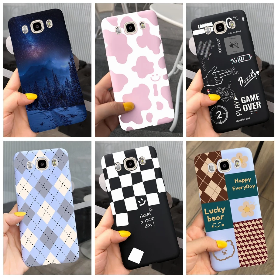 For Samsung Galaxy J7 2016 Case J710 SM-J710F Silicone Cover Cute Cow SofT TPU Phone Cases For Samsung J7 2015 J700M J700H Coque