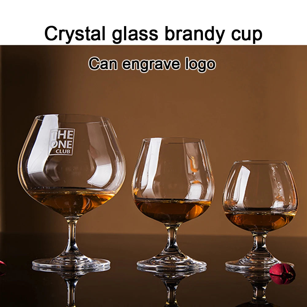 (Logo Can Engrave) 50/100/150/250/340/500ML Crystal Brandy Glass, Bar Custom Beer Glass, Home Red Wine Glass, Whiskey Cup