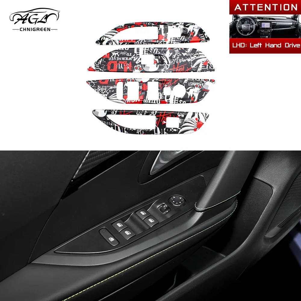 

4 шт., кнопка переключателя стеклоподъемника из АБС-пластика, накладка на панель для Peugeot 208 2020-2025