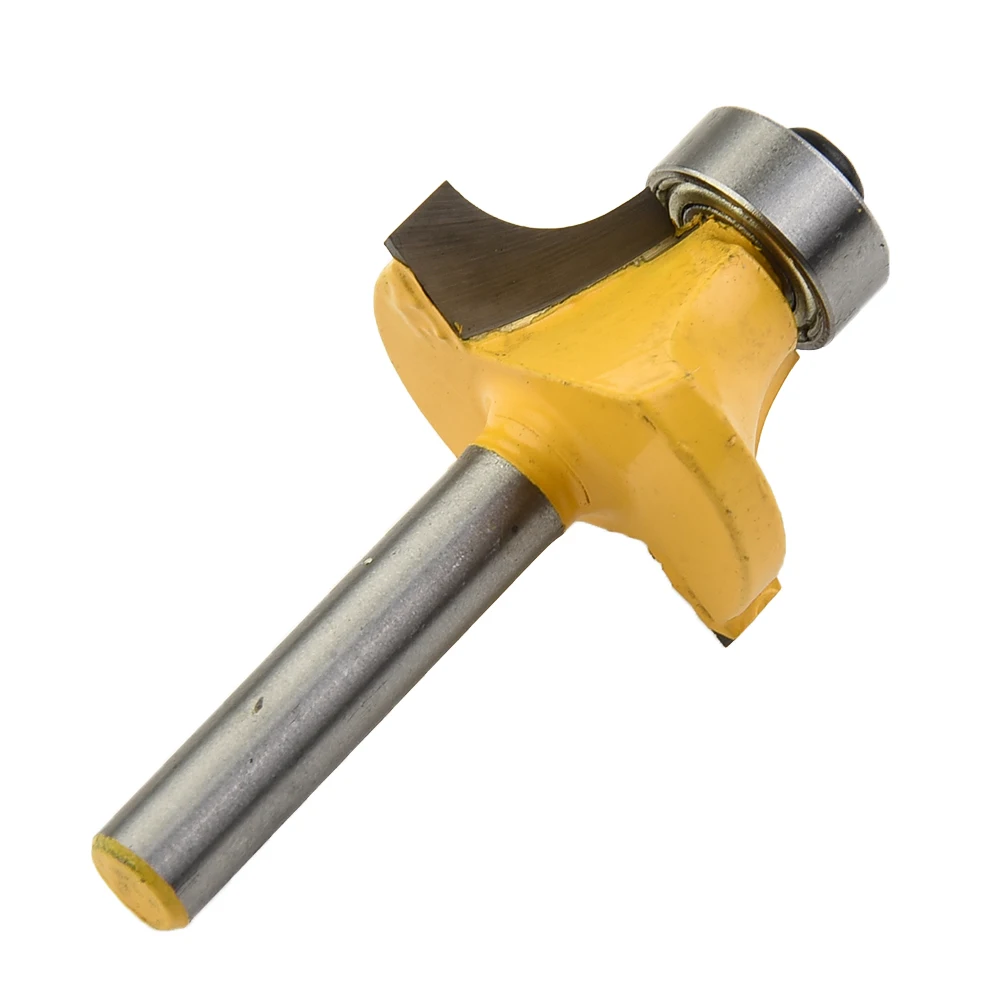 Bit Router Router Bit Hot Sale Popular Round Over Shank Yellow 1/4 Inch 4pcs Alloy Anti-kickback Design Bead Router