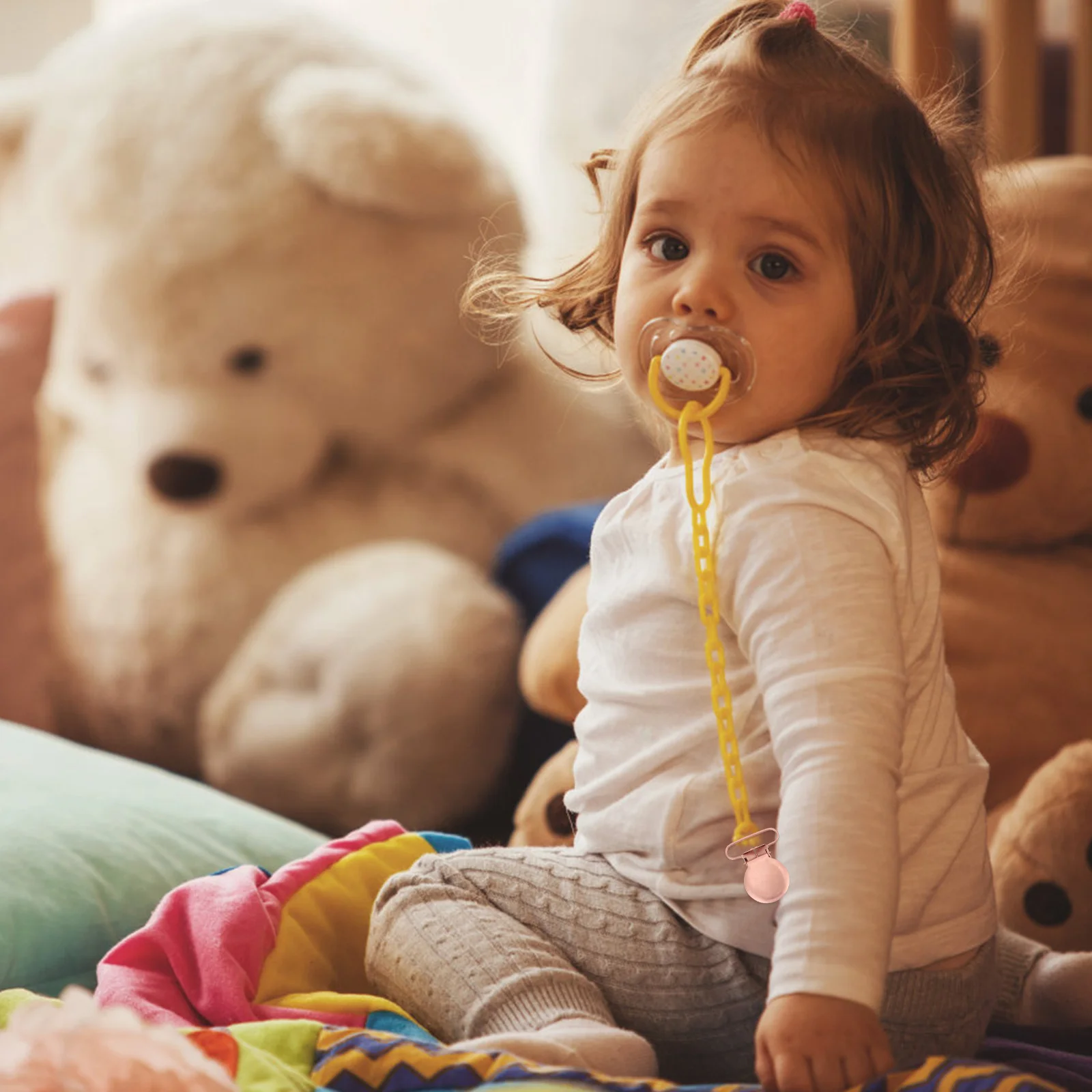 

10pcs Metal Duckbill Iron Round Strap For Clothes Stroller Seat Pacifier Holder Durable Clothes