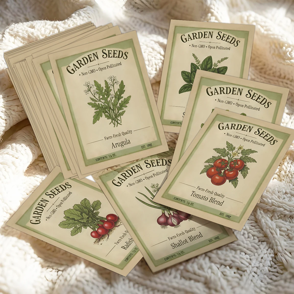 30 Stück Vintage-Garten-Gemüsesamen-Sammelkarten, Karten zur Pflanzwissenssammlung, Geschenke für Hausgärtner – Detail 1