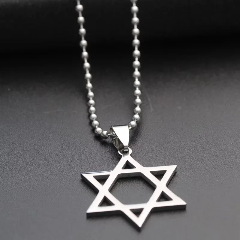 Mirror-Polished Six-Pointed Star Chain for Modern Alchemy Hypoallergenic Stainless Steel Hexagram Pendant Necklace