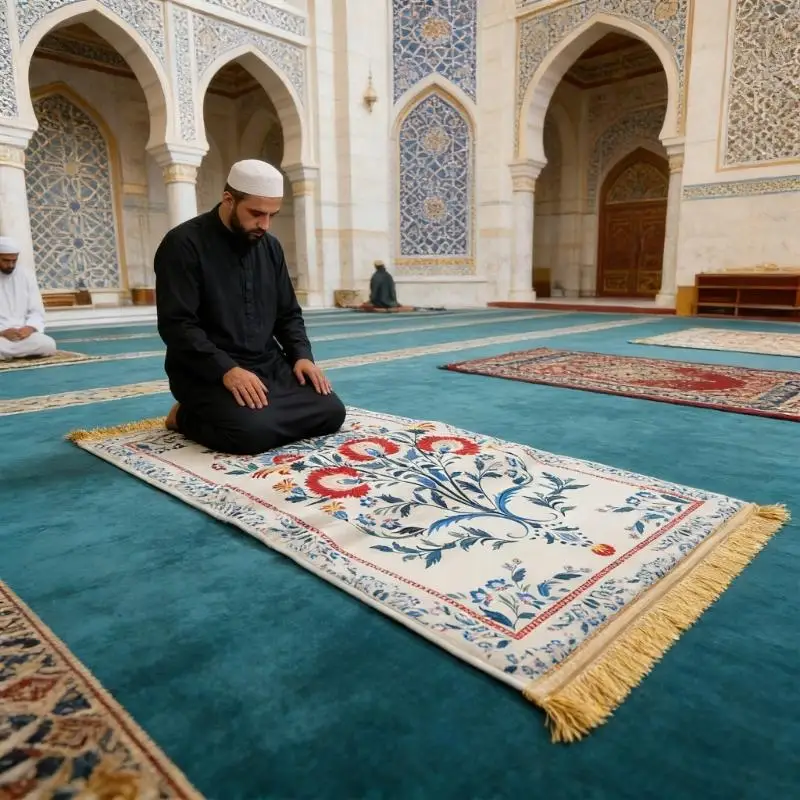 23GA 8cm Thick Prayer Rug Pleasant Slip Resistant Prayer Carpet Designed From Fine Polyester Fabric Measuring 70x110cm