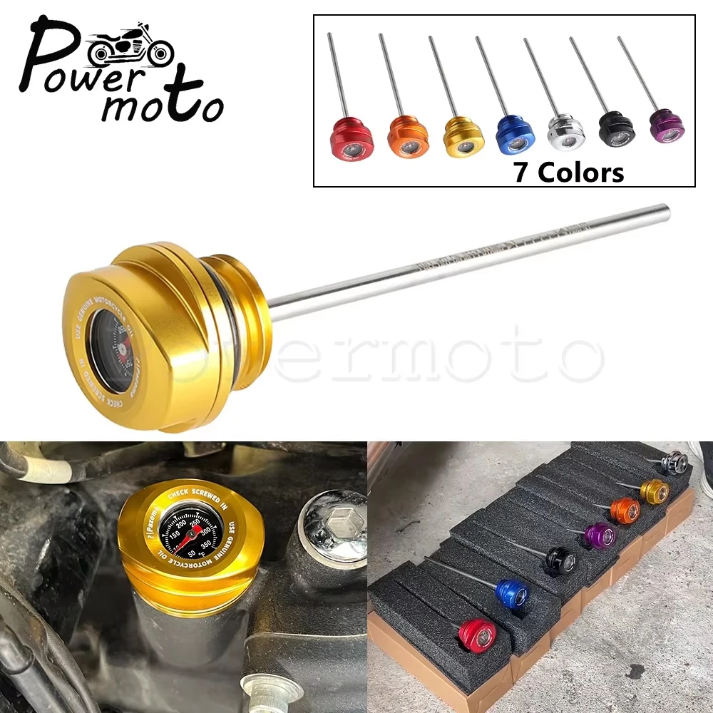 

7 цветов, алюминиевый щуп для измерения уровня моторного масла, щуп для мотоцикла Harley Touring 2017-2024 Road King Street Tri Electra Glide
