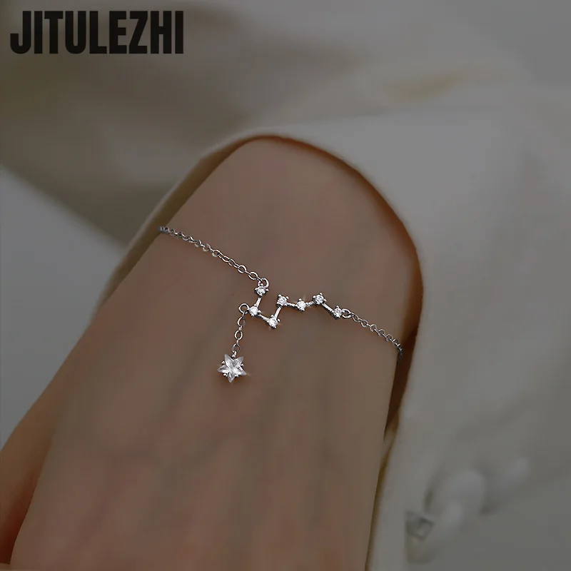 925 Sterling Silver Bracelet For Women Beidou Seven Star Bracelet Design Women's 2023 New Light Luxury Zircon Star Bracelets Sum