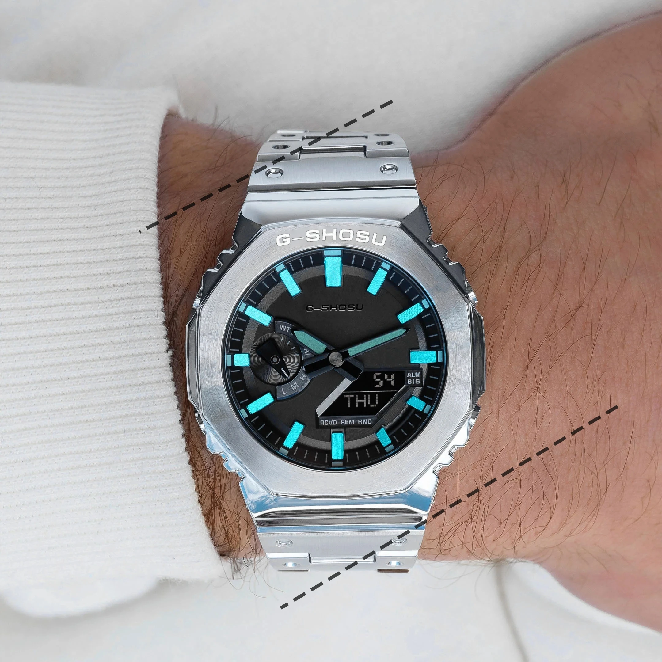 

Электронные спортивные часы A211 Store унисекс с LED-дисплеем, двойным отображением времени, функцией мирового времени, полностью функциональные, со стальным ремешком, серия Oak GMB