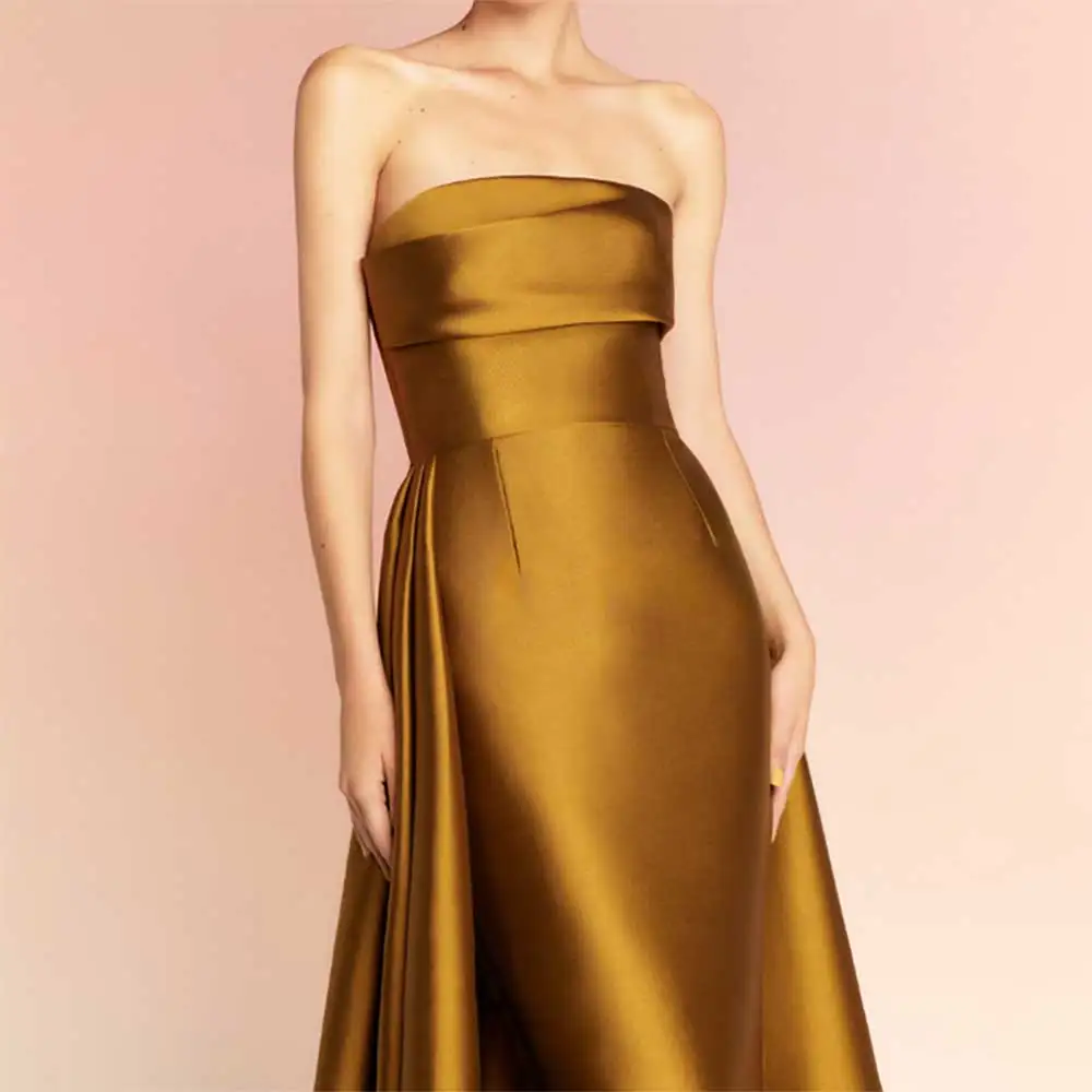 

Evening Dress 2025 Elegant Sleeveless Mermaid Sheath Court Train Sexy Backless Prom Party Dress Pleated Bodycon Formal Gown