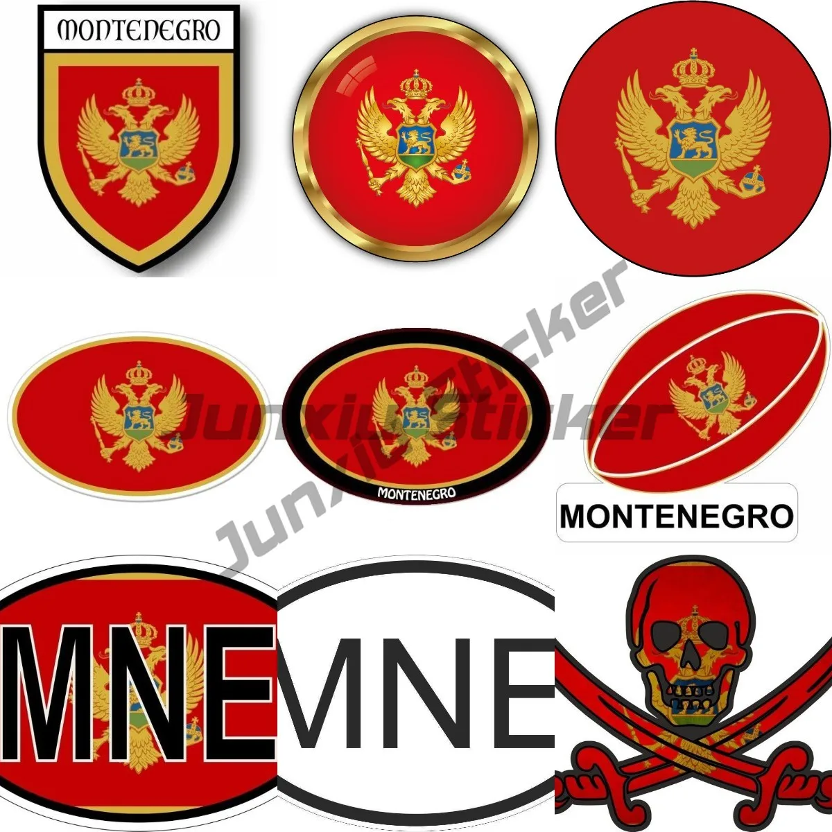 

Montenegro Eagle National Flag and Emblem Oval Code Vinyl Decal Sticker Car Phone Laptop Vinyl Autohesion Sticker