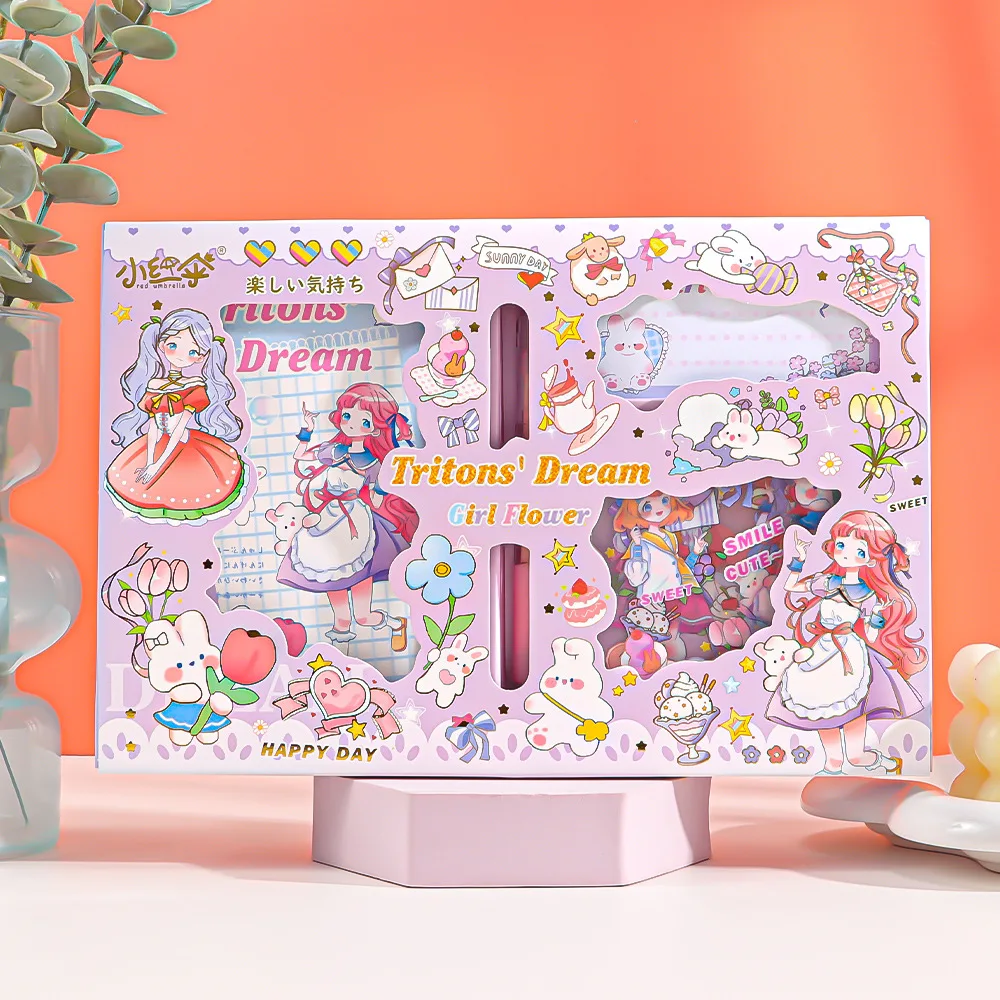 

A6 Storage Release Paper Book Handbook Set Student Stationery Handbook Sticker Paper Release Book Gift Box Wholesale