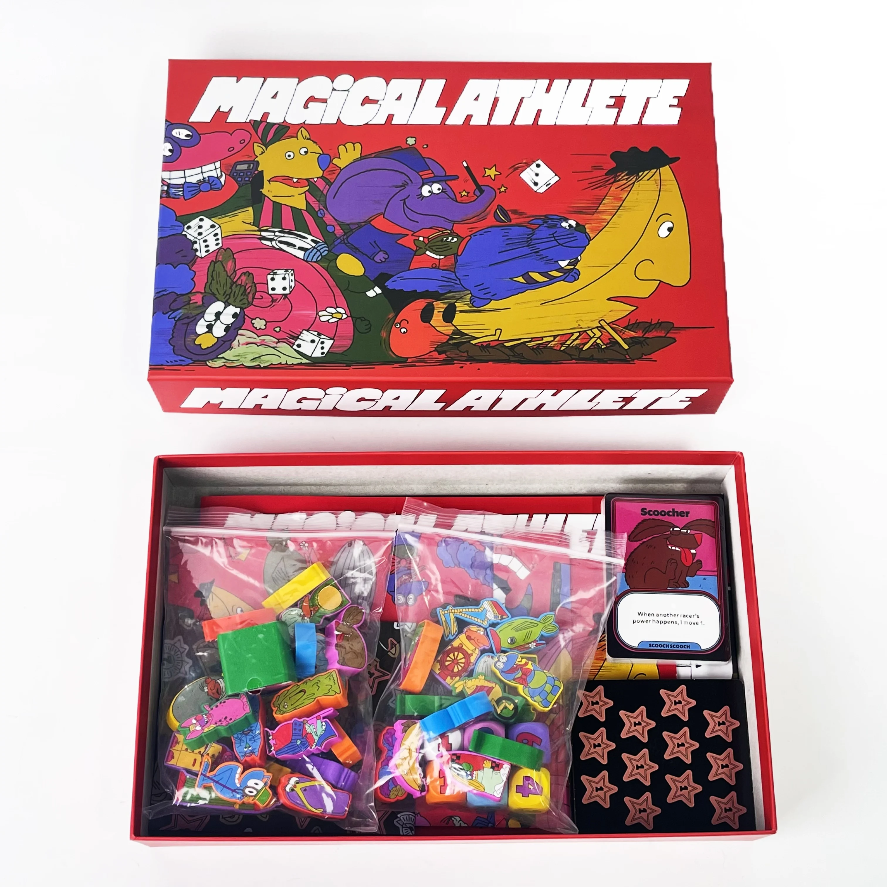 Magical Athlete Brettspiel DIY-Erweiterung - Hot Streaker Spielsteine: 4 Holzspielsteine + 4 Karten - Basis-Spiel erforderlich – Detail 8