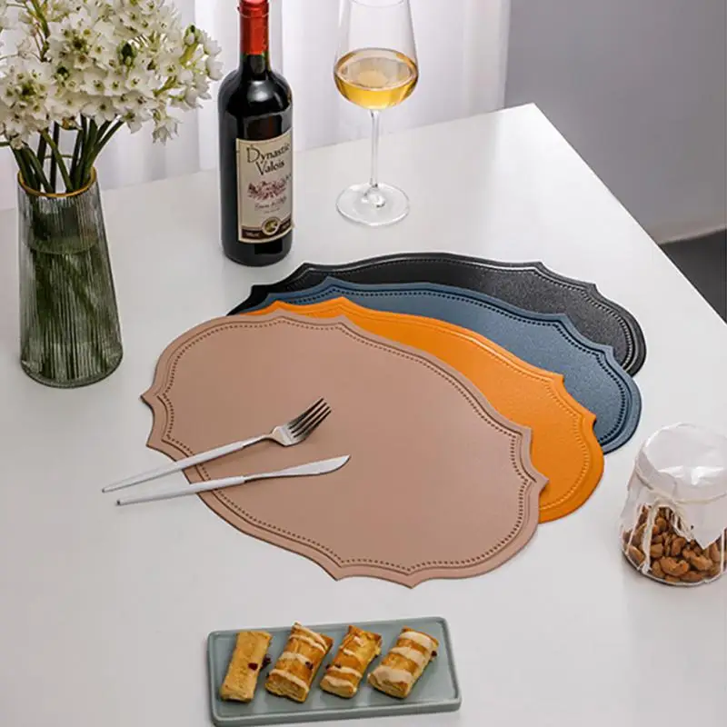 Leather Placemat Dining Table Mat Coaster Individual Tablecloth Dish Cup Plate Tableware Pad Modern Nordic Kitchen Accessories