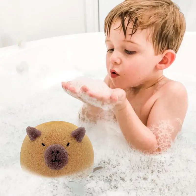 Capybara Bath Sponge Capybara Exfoliation Sponge Comfortable Bath Sponge For Children Cute Cartoon Body Shower Sponge For Boys