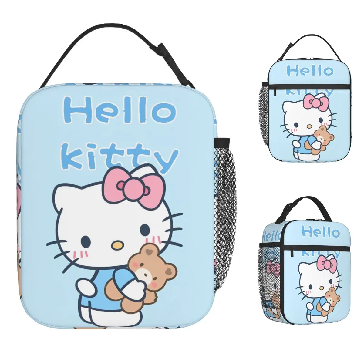 

Hello Kitty Best Friend Изолированная сумка для обеда Большая многоразовая сумка-холодильник Tote Ланч-бокс Пляжные уличные сумки для еды