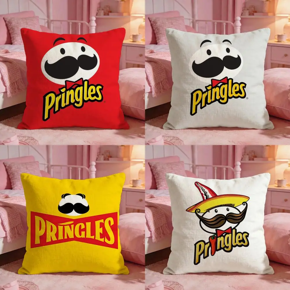 Snack P-Pringles Cushion Cover Premium Comfort Reversible Pillow Cove -Two in One Design for Any Room & Car Interior