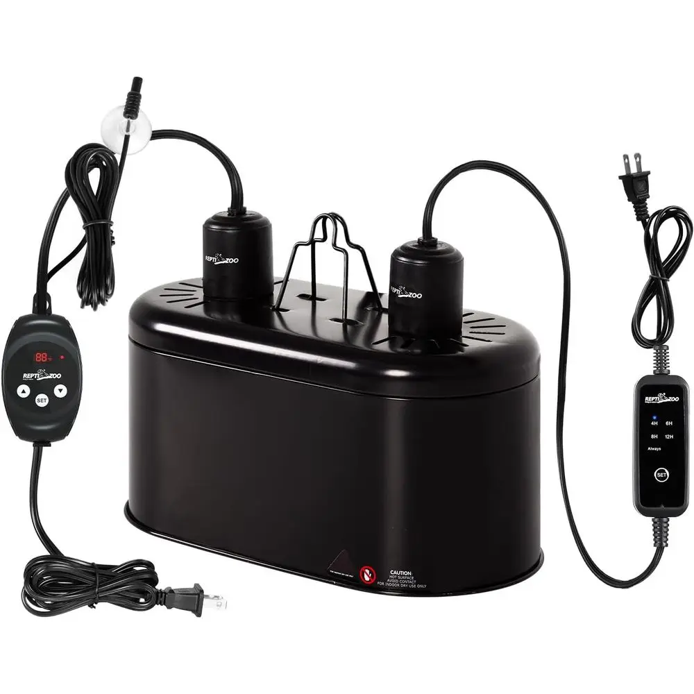 

Dual Reptile Light ixture with Dimming tat and Timer, Deep Dome Lamp ixture with Independent Reptile Dimming tat Heat Bulb Tempe