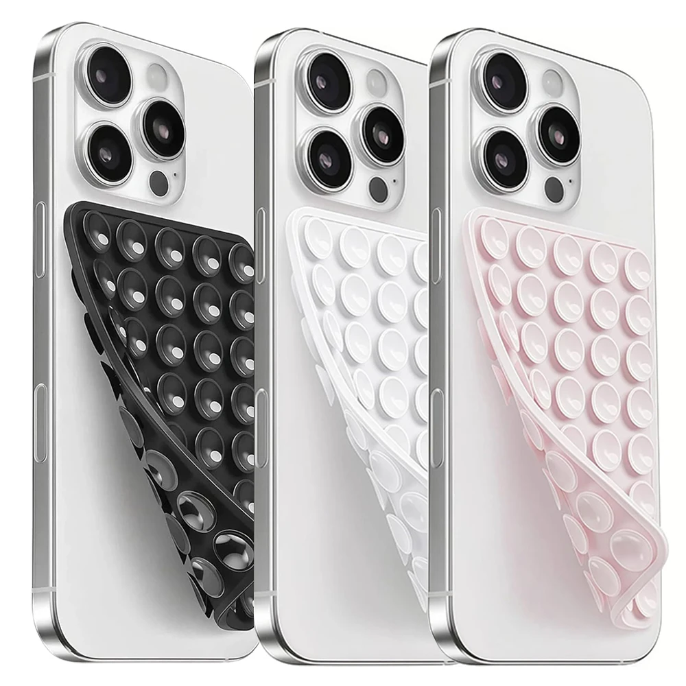 

1/2 Pack Silicone Suction Cup Phone Case Mount Double Sided, Phone Grip with Higher Suction Power, Hands-Free Phone Accessories