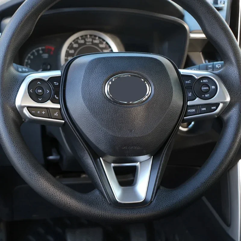 Car Steering Wheel Panel Decoration Cover Sticker For Toyota Avalon Corolla Cross RAV4 R AV4 2019-2024 Accessories
