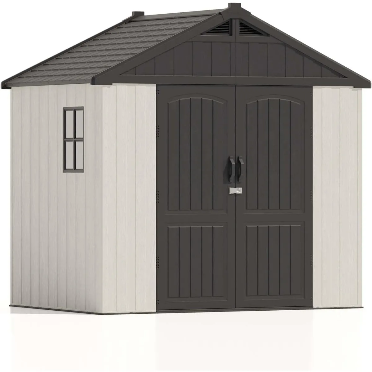 8 X 6 FT Plastic Outdoor Storage Shed with Floor, Resin Shed with Window and Lockable Door for Garden, Backyard,Tool Storage Use