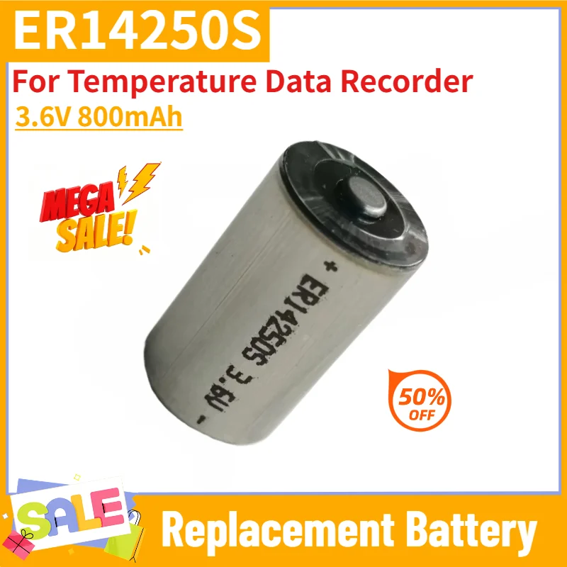 ER14250S 3.6V 800mAh ER14250MR-145 for Temperature Data Recorder High Quality Replacement Battery