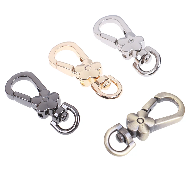 1PCS Handbags Clasps Handle Flower Lobster Metal Clasps Swivel Trigger Clips Snap Hooks Bag Key Rings Keychains Bag Accessories