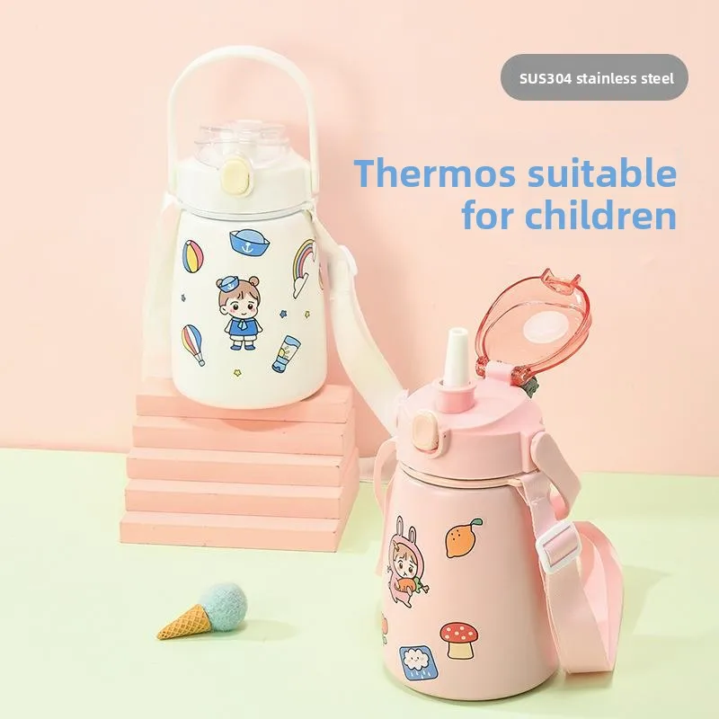

Large Capacity Portable Insulated Water Bottle for Men And Women Cute Quantum Design Children's Water Bottle Stainless Steel Cup