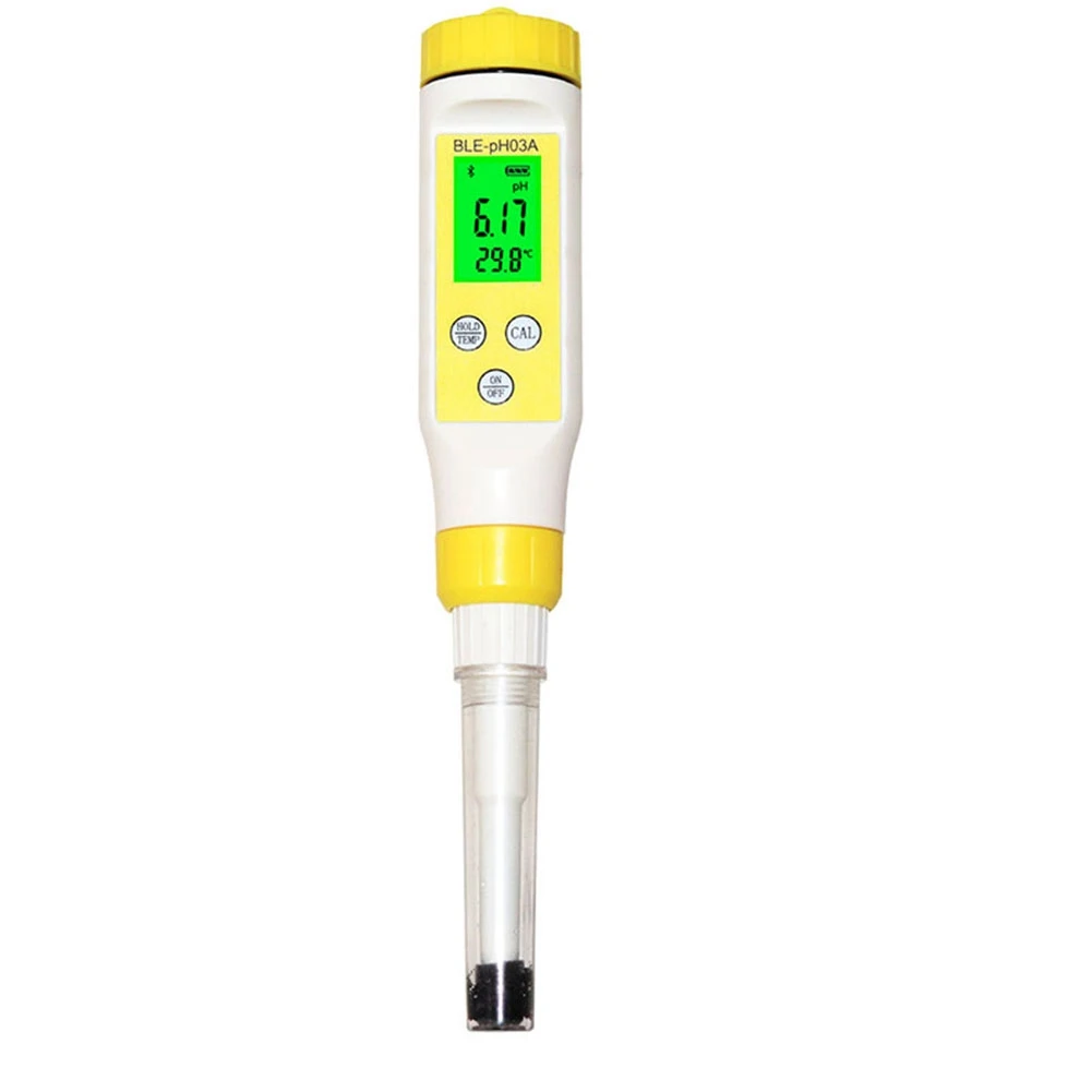 Bluethooth Skin PH Acdimeter 2 in 1 Temperature PH Tester Automatic Calibrating PH Meter for Cosmetics Water Milk Cheese