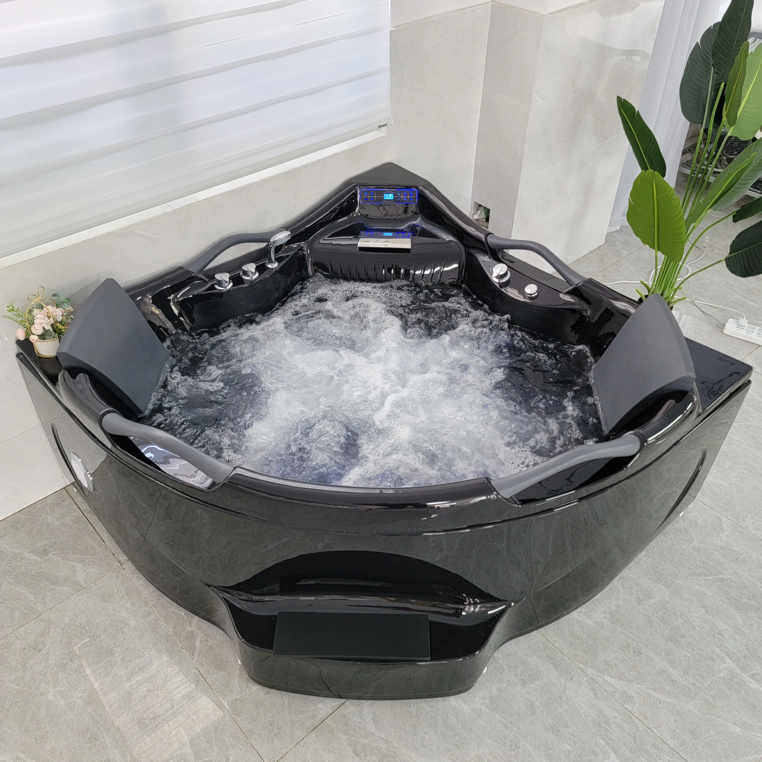 أحواض استحمام للتدليك من الأكريليك الأسود، أحواض استحمام ودوامات، حوض استحمام للتدليك الزاوية، حوض استحمام ساخن للتغطيب #6