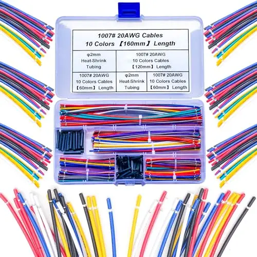 20awg многожильный связующий провод, 200 шт., 20 Калибр, луженая медная проволока пвх, длина 60/120/160 мм, стиль 1007awm (внешний диаметр: 1,60 мм), 300 в